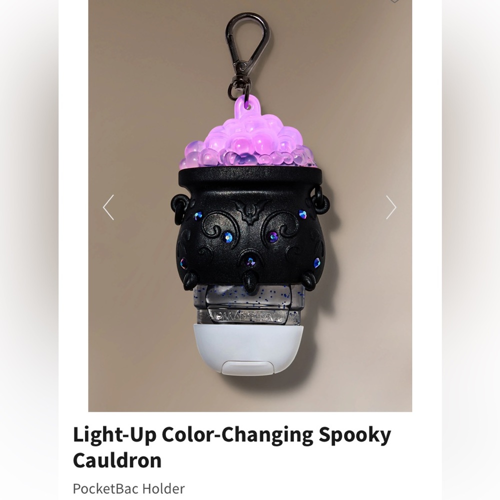 2-pc “Light-Up Color-Changing Spooky Cauldron PocketBac Holder w/Clip + Gel” NWT - Picture 2 of 11